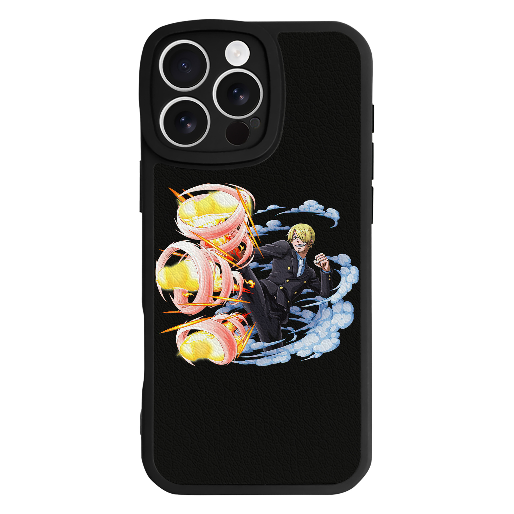 （画像用） ワンピース サンジ ONE PIECE Sanji 【iPhone 16シリーズ対応】シリコンスマホケース（レザー調） 材質：シリコン